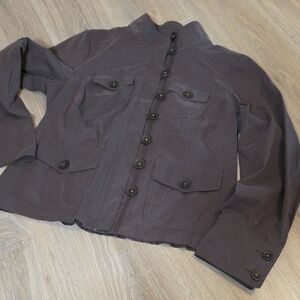 Tribal Men's Dark Mocha Gray Military-Style Field Jacket